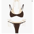 thumbnail image 6 of UTSJKR Women's Polka Dot Print Fake Two Piece Bikini, European Style Conservative Sexy Beach Bathing Suit for Ladies Yellow L, 6 of 6