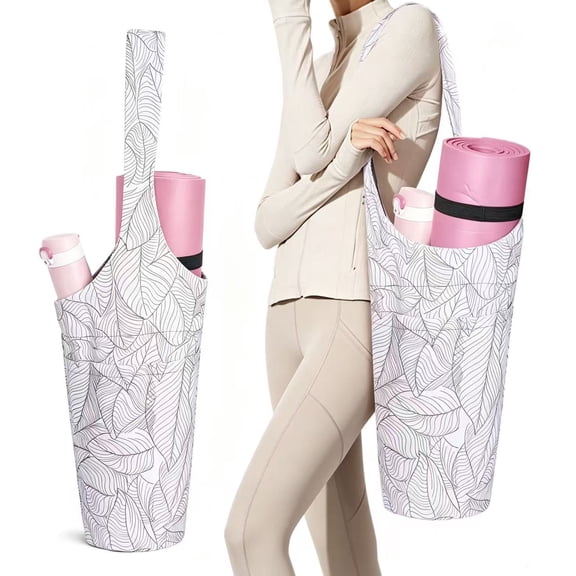 Yoga Mat Bag - 35 Inch Tote with Zipper Pocket and Water Bottle Holder, Fits Most Mats for Gym and Travel