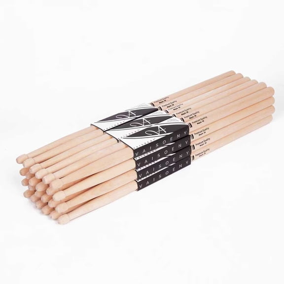 Vaisoeny 5B Drumsticks, Drum Sticks, Maple Wood 5B Drum sticks for Kids and Adults(12 Pairs)