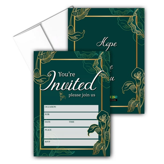 Stonehouse Collection - Calla Lily Formal Invitations - Floral Party Invitations