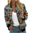 thumbnail image 2 of JURANMO Prime Day Deals Today 2025 Womens Ethnic Print Bomber Jackets with Pockets Lightweight Zip Up Long Sleeve Flight Jacket Casual Loose Varsity Coats Fall Outfits Multicolor XL, 2 of 6