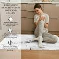 thumbnail image 4 of 2 Pieces Kitchen Rugs, Abstract Anti Fatigue Non Slip Foam Cushioned Purple Art Painting Comfort Indoor Floor Mat Runner Rug Set for Laundry Office Sink Bathroom (17"x48"+17"x24"), 4 of 14