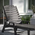thumbnail image 6 of Merrick Lane Gaylord Set of 2 Adjustable Adirondack Loungers with Cup Holders- All-Weather Indoor/Outdoor HDPE Lounge Chairs in Gray, 6 of 12