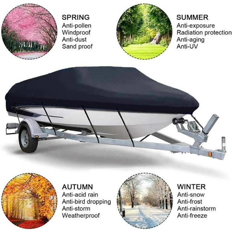 Free Shipping! Teblint Waterproof Boat Cover, 17-19 ft Trailerable