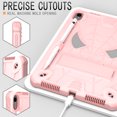 thumbnail image 3 of ELEHOLD Kids Case for iPad 10th Generation 10.9" 2022, Heavy Duty Rugged Cover with Foldable Kickstand  Crossbody Shoulder Strap Pencil Holder Shockproof Case for iPad 10.9" Case,Rosegold, 3 of 6