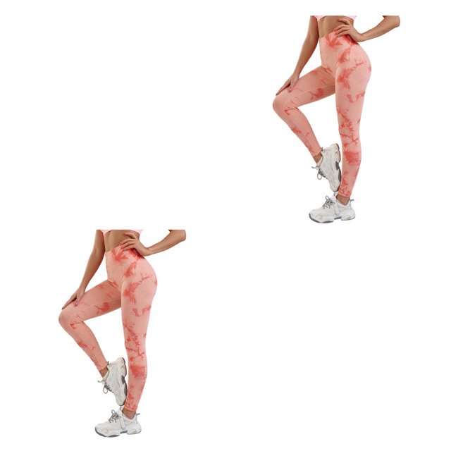 Jumpingount Mujeres Butt Leggings Tie Dye Pantalones largos sin costuras Push Up Hip Lift Pantalones de chándal de cintura alta Medias para correr Type6 NO6