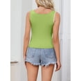 thumbnail image 6 of Charmo Ribbed Tank Top for Womens Racerback Crop Top with Ruched Color Block Asymmetrical Neck, 6 of 6
