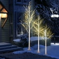 Prelit Birch Tree, 3 Pack 4FT 5FT 6FT Birch Tree with Warm White