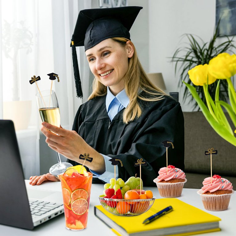 300Pcs Graduation Cocktail Picks 4.7in Food Sticks for Appetizers