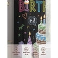 thumbnail image 6 of HAPPY BIRTHDAY Sheer Curtains 63 Inch Length 2 Panels for Living Room, Cartoon Cakes Candles Lines Painted Voile Kitchen Curtain Set, Luxury Privacy Drapes Window Treatment for Bedroom, 6 of 7