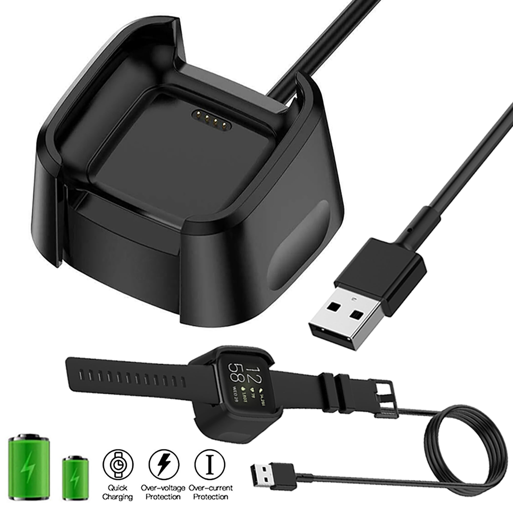 USB Replacement Charging Dock Station Cable Cord Charger for Fitbit Versa 2 for sale online 
