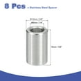 thumbnail image 2 of 8 Pcs Entretoises en Acier Inoxydable 304 3/8 Pouces OD x 1/4 Pouces ID x 5/8 Pouces Longueur(10x6x16mm) Vis Support de Bague Finition Simple Non Filetée Entretoises Rondes en Métal pour Vis M3 Boulons et Tringles, Argent, 2 of 6