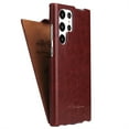 thumbnail image 6 of Allytech Flip Case Compatible with Samsung Galaxy S24 Ultra, Slim Fit Lightweight Premium PU Leather Vertical Flip Shockproof Full Body Protection Luxury Cover Case - Brown, 6 of 8