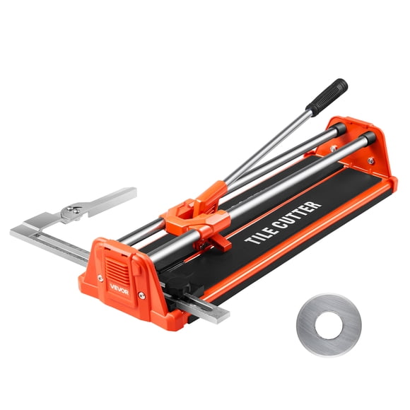 VEVOR 17-Inch Manual Tile Cutter for Wall & Polished Tiles,Double Rails for Precise Cutting, Tungsten Carbide Wheel,Non-Slip Handle,Anti-Displacement Pressure Rod,Precise Cuts for Pros & Beginners
