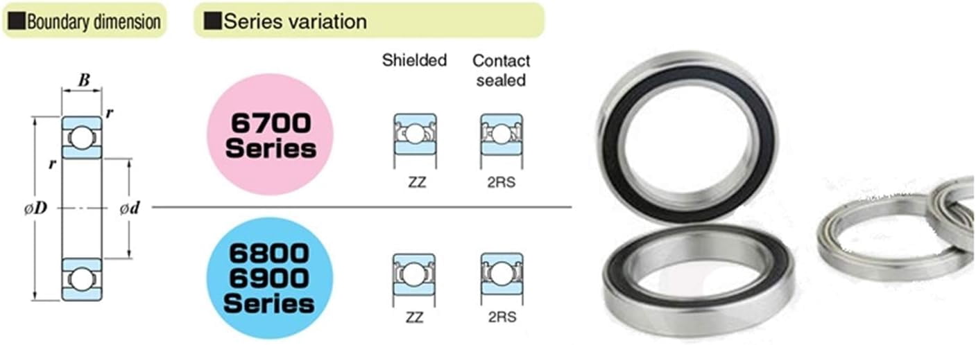 6811-2RS Deep Groove Ball Bearing ABEC-1 55x72x9 mm Metric Thin Section Ball Bearings 6811RS 61811RS