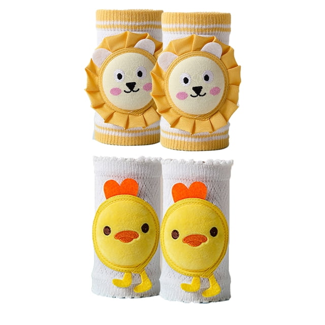 2 pares de rodilleras para gatear para bebés, rodilleras antideslizantes neutras para gatear para bebés, rodilleras para niños pequeños con funda protectora de seguridad