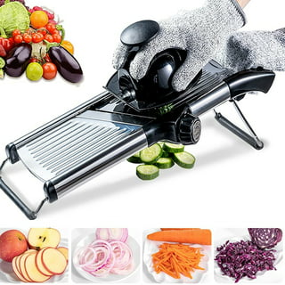 Vegetable Mandolin Julian Slicer Lychee 9 in 1 Food Chopper with 6 Interchangeable Blades Red