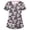 Gray, variant on 2 Pcs Scrubs for Women Animal Print Tops for Women V Neck Cartoon Pattern Short Sleeve Nursing Tops with Pockets
