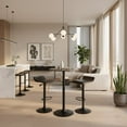 thumbnail image 4 of FurniFact 3pc Pub Set, Round Faux Marble Top, 2 Swivel Stools, Metal Base, 4 of 5