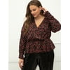 ELOQUII Elements Floral Print Peplum Top