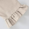 thumbnail image 4 of Lodgix Linen Capri Pants for Women Wide Leg Ruffle Hem Flowy Beach Pants with Pocket Crop Casual Loose High Waisted Trousers Khaki M, 4 of 7