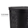 thumbnail image 4 of Cesta para ropa Mind Reader, 60 L, delgada, con tapa de plástico negro, 4 of 6