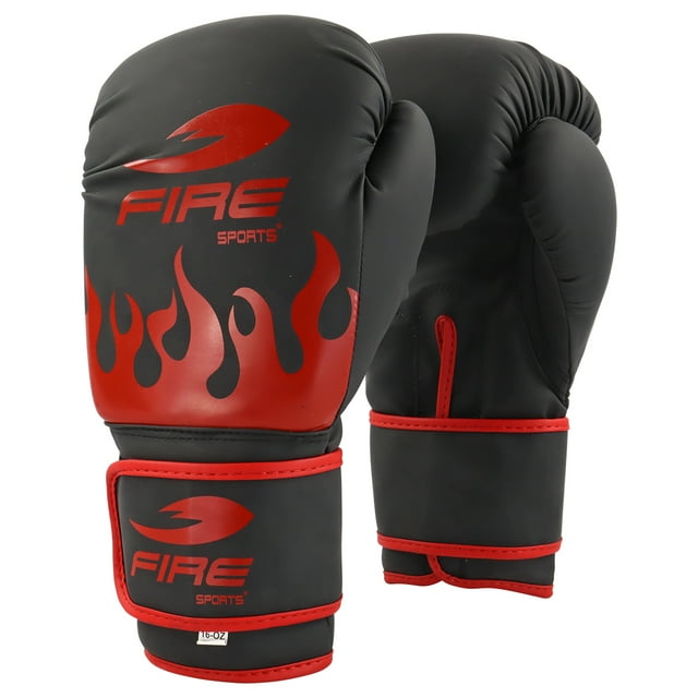 Par de Guantes de Boxeo Fire Sports PVC Línea Fire One negro rojo