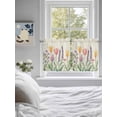 thumbnail image 4 of Half Window Curtain 36 Inches Long, Spring Floral Window Treatment Curtain Drapes, Summer Colorful Tulip Botanical Vintage Small Tier Curtains for Bathroom Over Sink, 27.5"x36", 2 Panels, 4 of 7