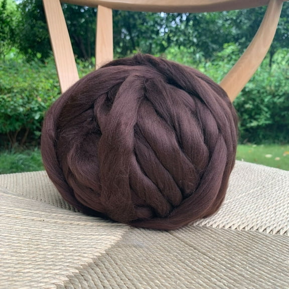 XmhyTop 250g Wool Roving Yarn, Fiber Roving Wool Top, Wool Felting Supplies, Pure Wool, Chunky Yarn, Spinning Wool Roving for Needle Felting Wet Felting DIY Hand Spinning ,Brown