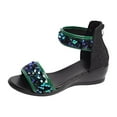 thumbnail image 5 of Mepaouo Women's Sequin Wedge Sandals Open Toe Zip Closure Platform Summer Party Dress Shoes Size 6-10, 5 of 6
