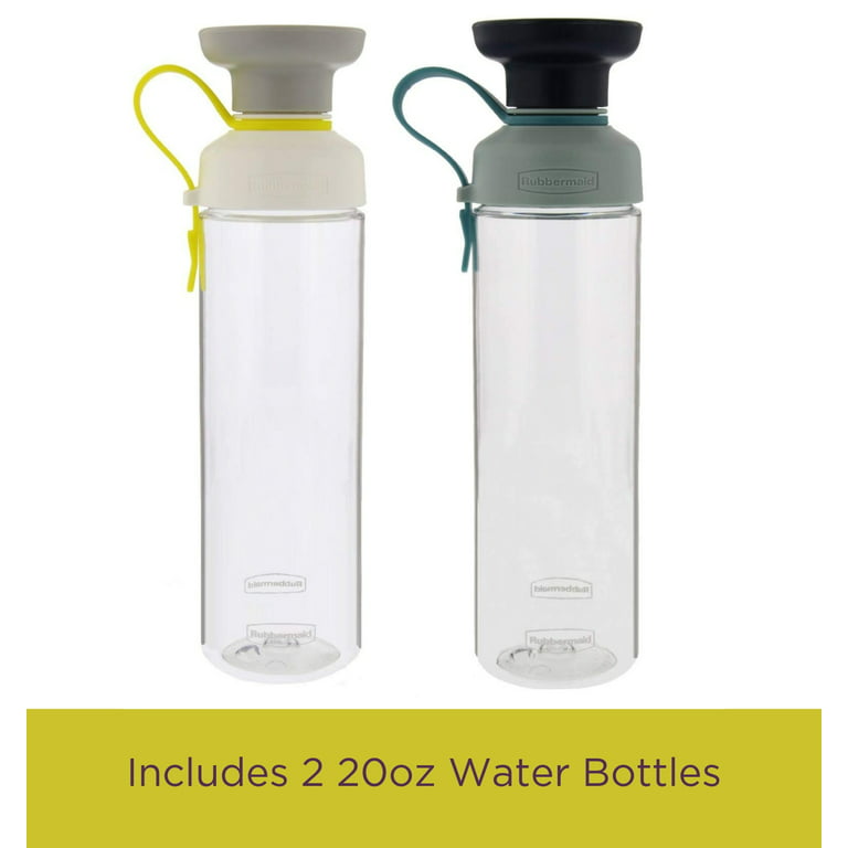 Rubbermaid Hydration Bottles-BPA Free, Odor & Stain Resistant-Reusable Water  Bottle Great for On the Go, Gym, Travel w/ Finger Loop-Dishwasher & Freezer  Safe, 20oz, Keylime & Coastal Teal (2 Pack) 