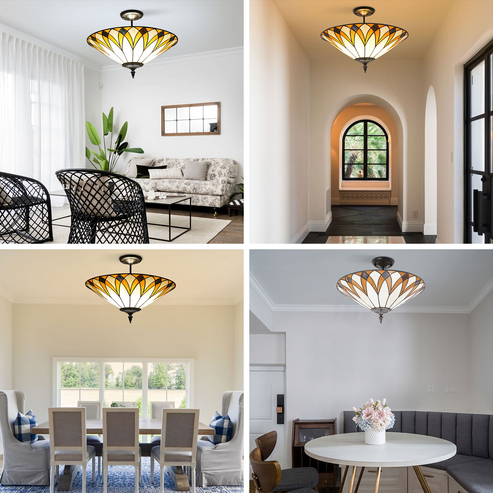 Ceiling Light Fixture, Flush Mount Ceiling Light Conical Ceiling Lamp for Indoor