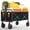 Black, variant on Utility Collapsible Wagon Cart with All-Terrain Wheels, Drink Holders & Adjustable Handle, 380LBS Portable Grocery Wagon for Shopping, Camping, Garden, Red