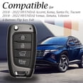 thumbnail image 6 of Vitodeco Genuine Leather Flip Key Fob Case Cover Compatible with Hyundai Accent, Kona, Santa Fe, Tucson, Venue, Sonata, Veloster 2018-2025 (4-Button, Black), 6 of 6