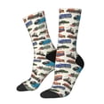 thumbnail image 1 of Lsque Train Printed Men's Crew Socks, Soft Durable Breathable Moisture-Wicking with Odor Control Cotton socks, 1 of 6
