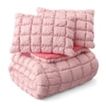 thumbnail image 2 of Mainstays Kids Pink Solid Puffy Comforter Set, Full/Queen, 3 Pieces, 2 of 9