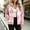 Pink, variant on QUNYINEY Hooded Sherpa Fleece Jackets for Women Winter Plaid Full-Zip Outerwear Jackets Long Sleeve with Pockets Warm Coats