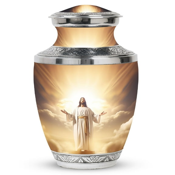 Jesus Christ Urn For Ashes Adult Male, Memorial Funeral Urns For Human Ashes, Decorative Burial Urns, Jesus Christ Large Urns For Ashes Adult Female, Cremation Urn 10 Inch