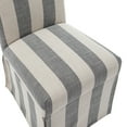thumbnail image 6 of Wovenbyrd Lakeshore Classic Covered Dining Chair, Armless, Wood Frame - Blue and Linen Stripe, 6 of 8