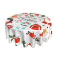 thumbnail image 2 of XMXT Waterproof Table Cloth, Christmas Elements Illustration Polyester Round Tablecloth for Dining Room Party Decor Tablecloths, 60 inches, 2 of 8