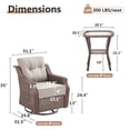 thumbnail image 4 of POCASSY Outdoor Swivel Patio Chairs Set of 4, 6-Inch Thick Cushions All Weather Outdoor Brown Wicker Swivel Glider Rocking Chairs with Side Tables for Porch Deck - Beige, 4 of 12