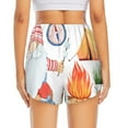 thumbnail image 2 of Lsque Gnome Camping Printed Women's Running Shorts with Liner Pockets,Elastic Quick Dry Workout Athletic Gym Yoga Shorts,Womens High Waist Shorts-Small, 2 of 9
