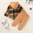 thumbnail image 3 of Younger Tree Toddler Baby Boys Girls Hoodie Sweatshirt Clothes Set Kids Winter Long Sleeve Plaid Sweatsuit Outfits for 2-3T, 3 of 8