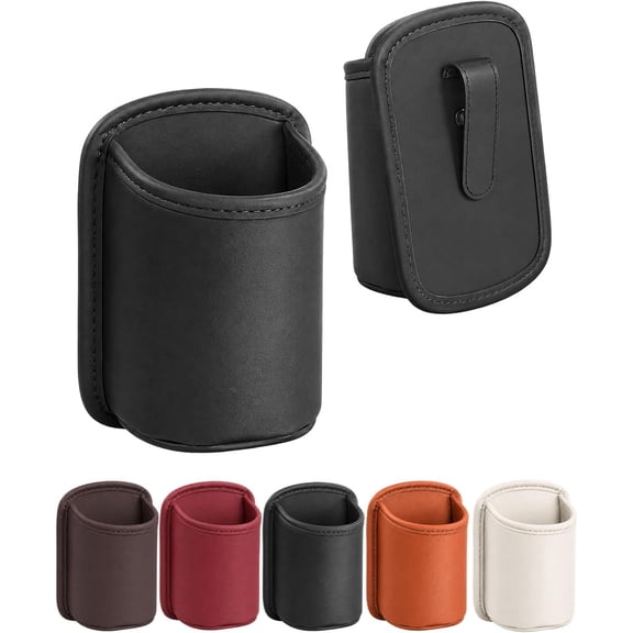 Leather Car Door Cup Holder Clip on Extra Large Drink Organizer 2 Pack