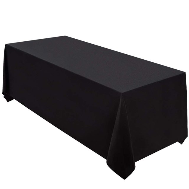 Surmente Tablecloth 90 x 132-Inch Rectangular Polyester Table Cloth for Weddings, Banquets, or Restaurants (Black) …