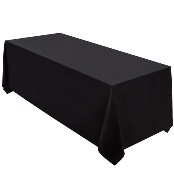 Surmente Tablecloth 90 x 132-Inch Rectangular Polyester Table Cloth for Weddings, Banquets, or Restaurants (Black) …
