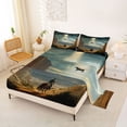 thumbnail image 2 of jejeloiu Western Cowboy Desert Full Size Sheets Kids,Fantasy Western Adventure Bed Sheets For Boy,4-Piece, 2 of 6