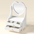 thumbnail image 2 of Heart Mirror Jewelry Organizer with 360° Rotating Mirror, Drawers & Soft Lined Interior, 2 of 2