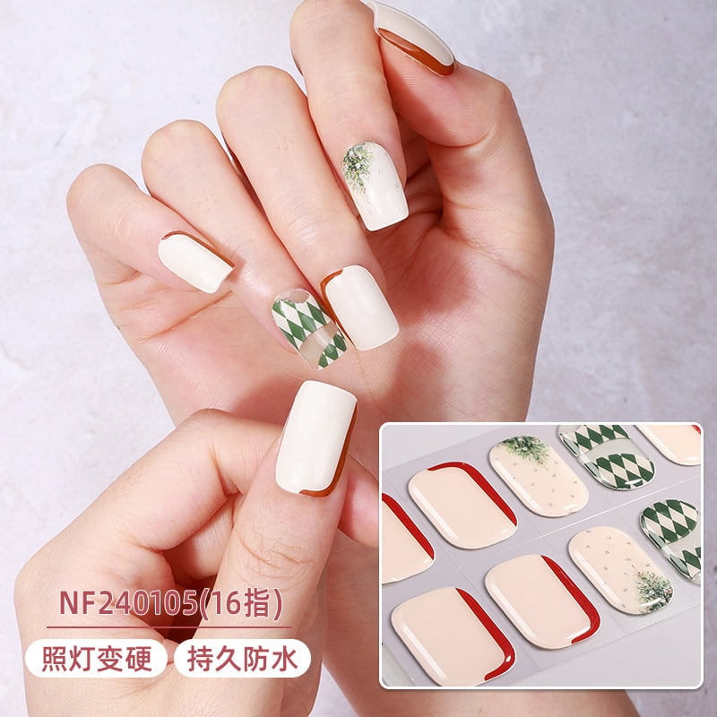 Christmas Semi-Curing Gel Nail Art Waterproof Cartoon Children's Cute 3D Nail Art Stickers - NF250105