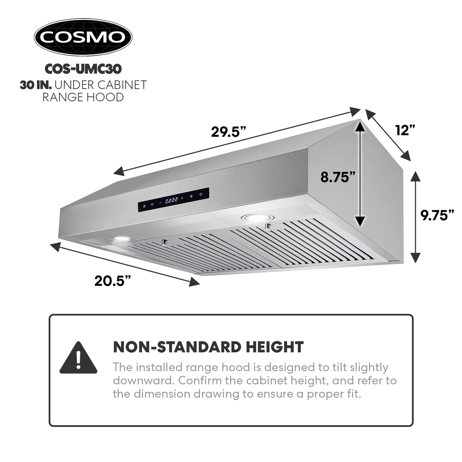 cosmo umc30 range hood